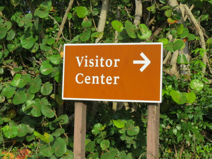 Visitors' centre sign