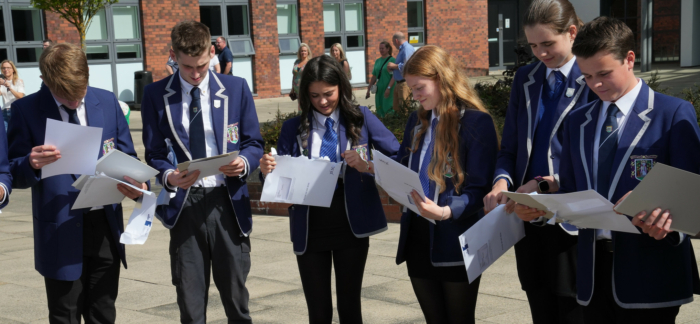 School students receive their exam results